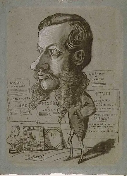 Karikatur des Notars Léon Marchon