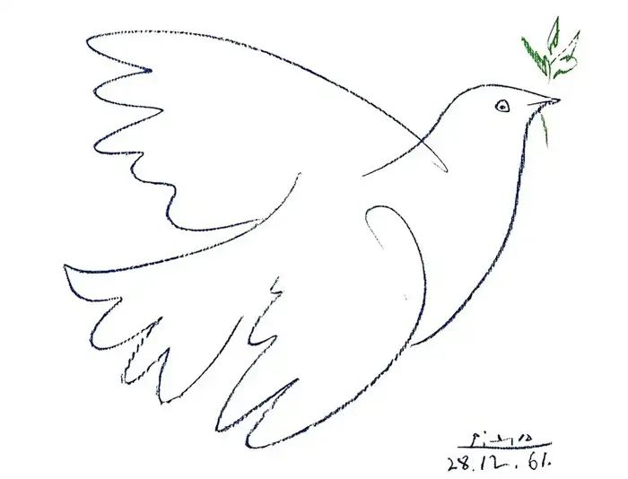 Taube mit Olivenzweig,